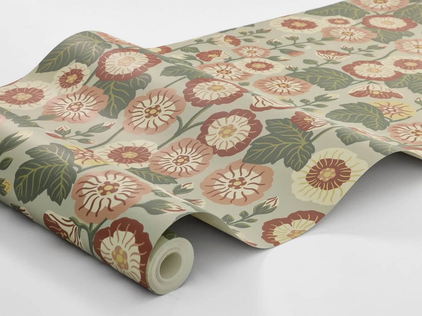 Tapeta kwiaty w stylu retro Boras Tapeter 9172 Happy Hollyhocks Flowers