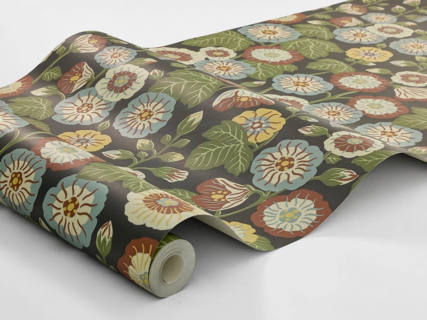 Tapeta kwiaty w stylu retro Boras Tapeter 9173 Happy Hollyhocks Flowers