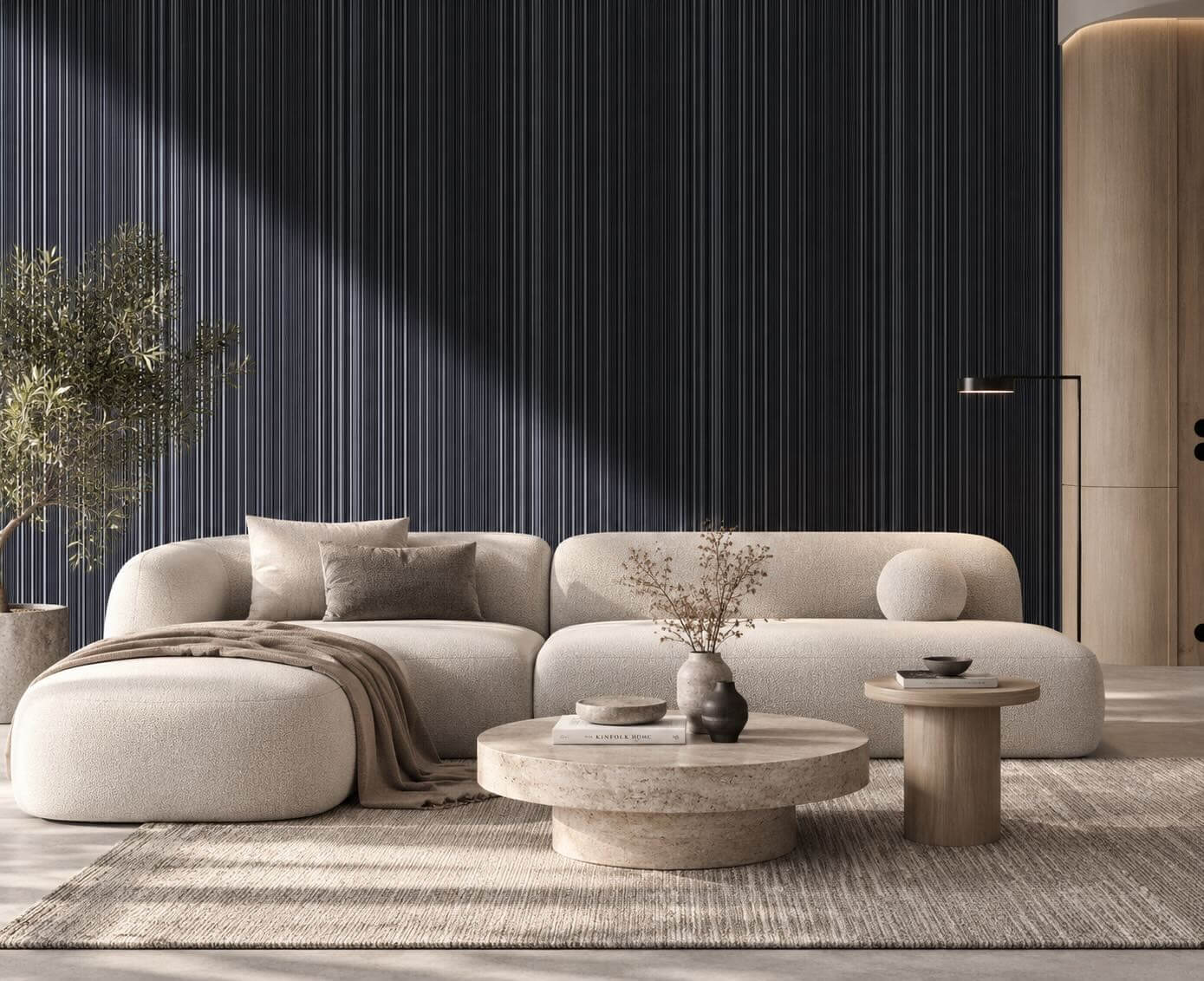 Tapeta obiektowa w prążki antracytowa W01.06 Harry Glossy Vinylpex