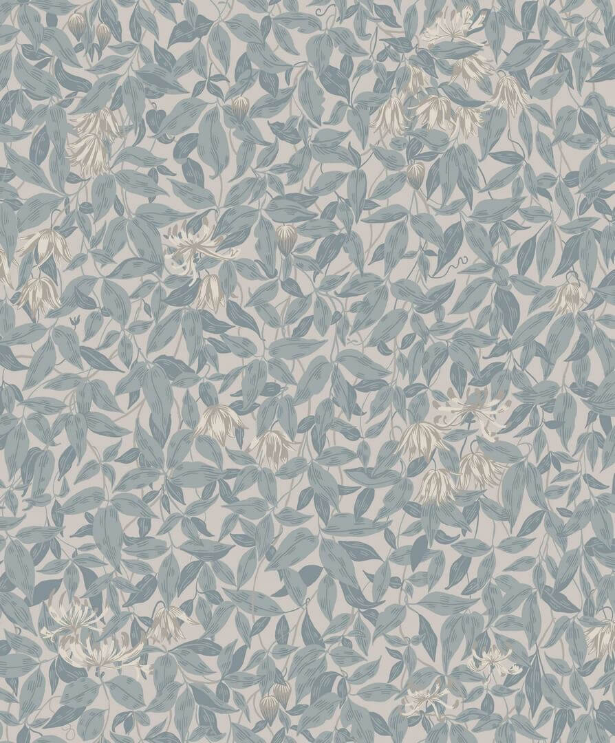 Tapeta roślinna Sandberg 838-36 Linnea Misty Blue Kolonin II