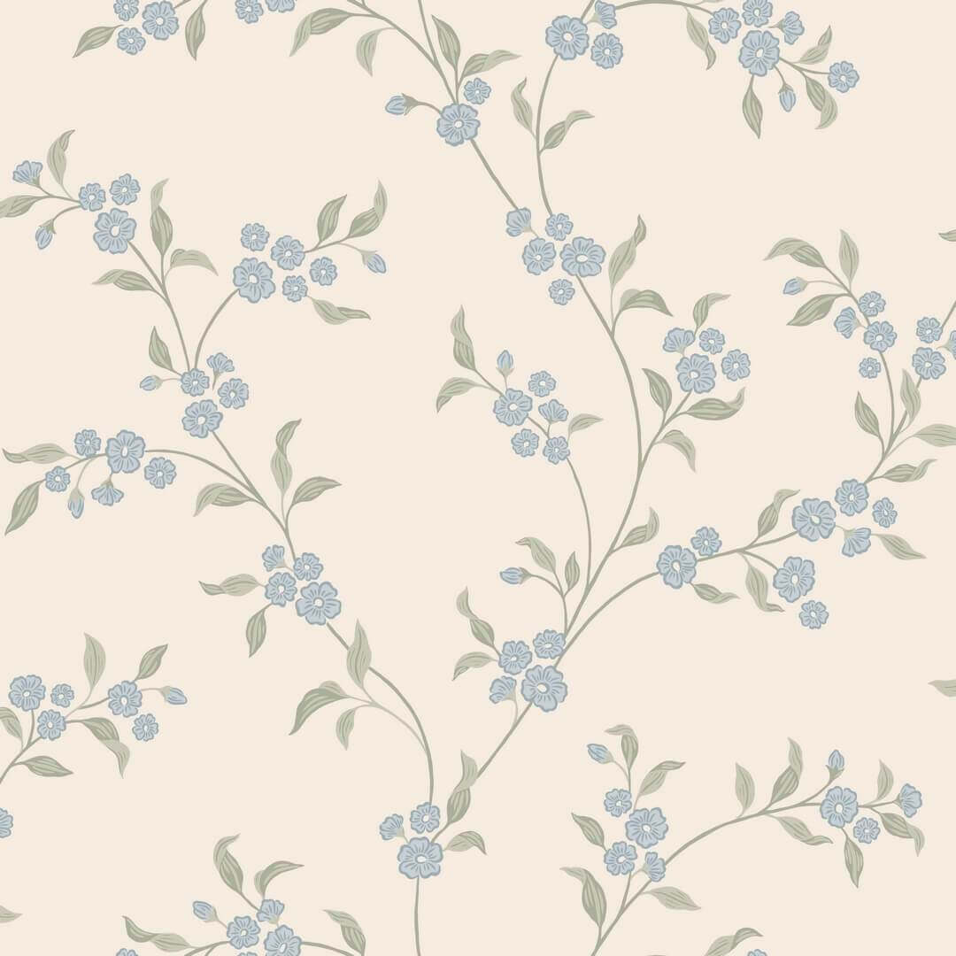 Tapeta subtelne pnącza Sandberg S10775 Smilli Misty Blue Kolonin II