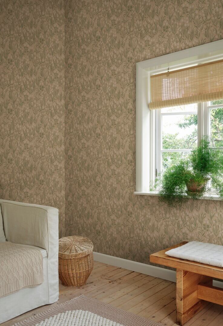 Tapeta roślinna Sandberg S10781 Marta Beige Kolonin II