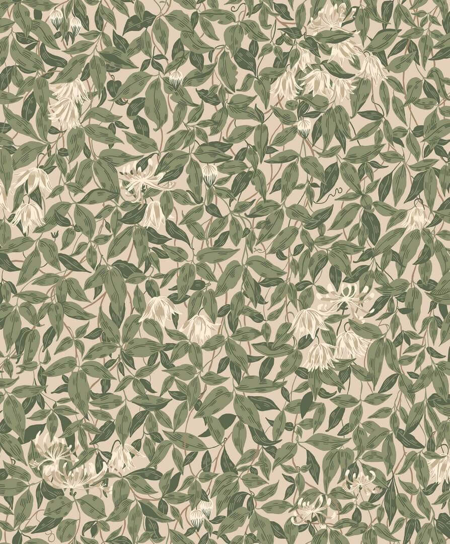 Tapeta roślinna Sandberg S10783 Linnea Forest Green Kolonin II