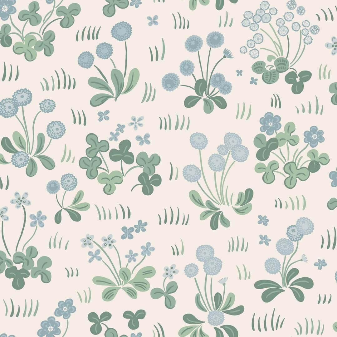 Tapeta łąka Sandberg S10786 Bellis Misty Blue Kolonin II