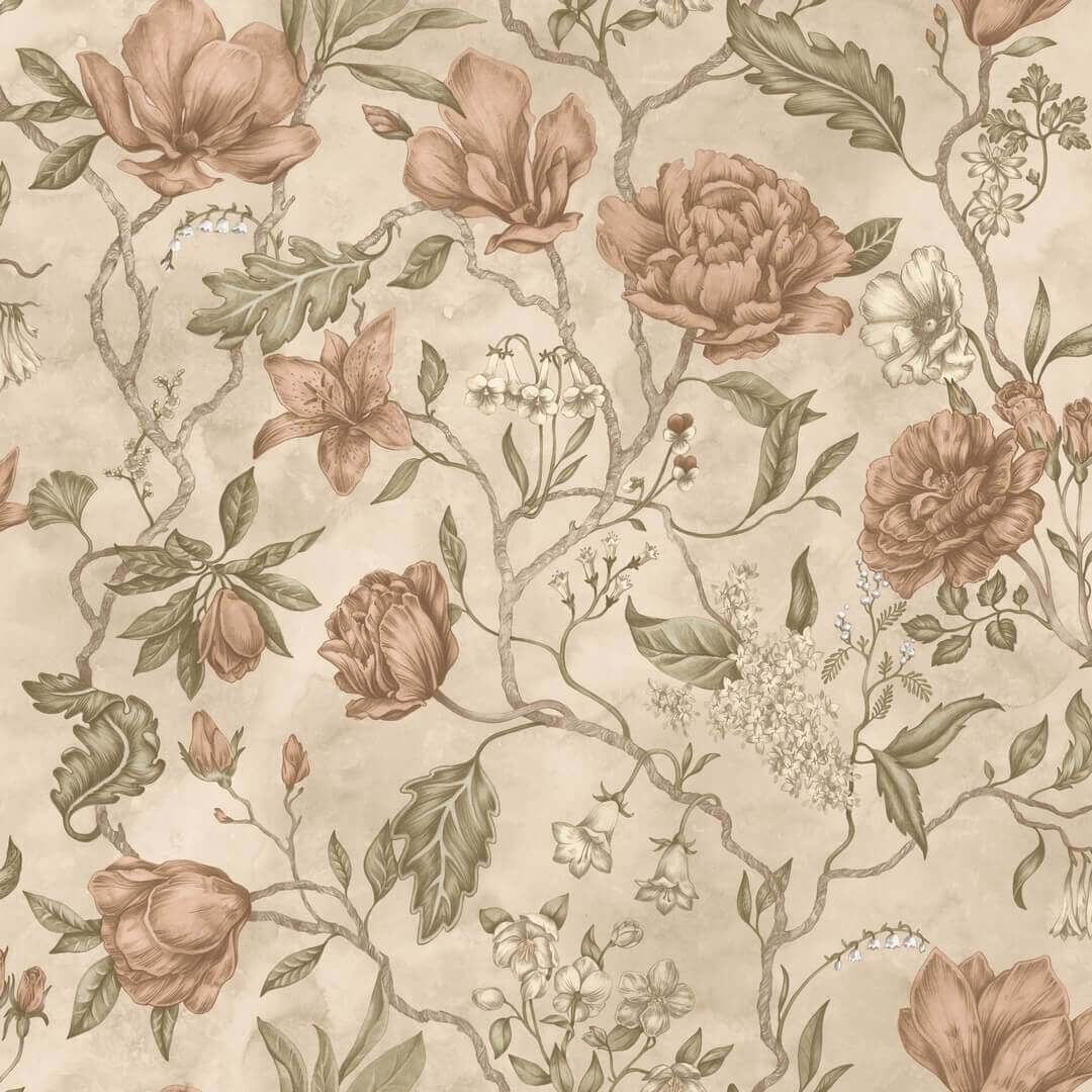 Tapeta kwiatowe pnącza Sandberg S10795 Linda Blush Kolonin II