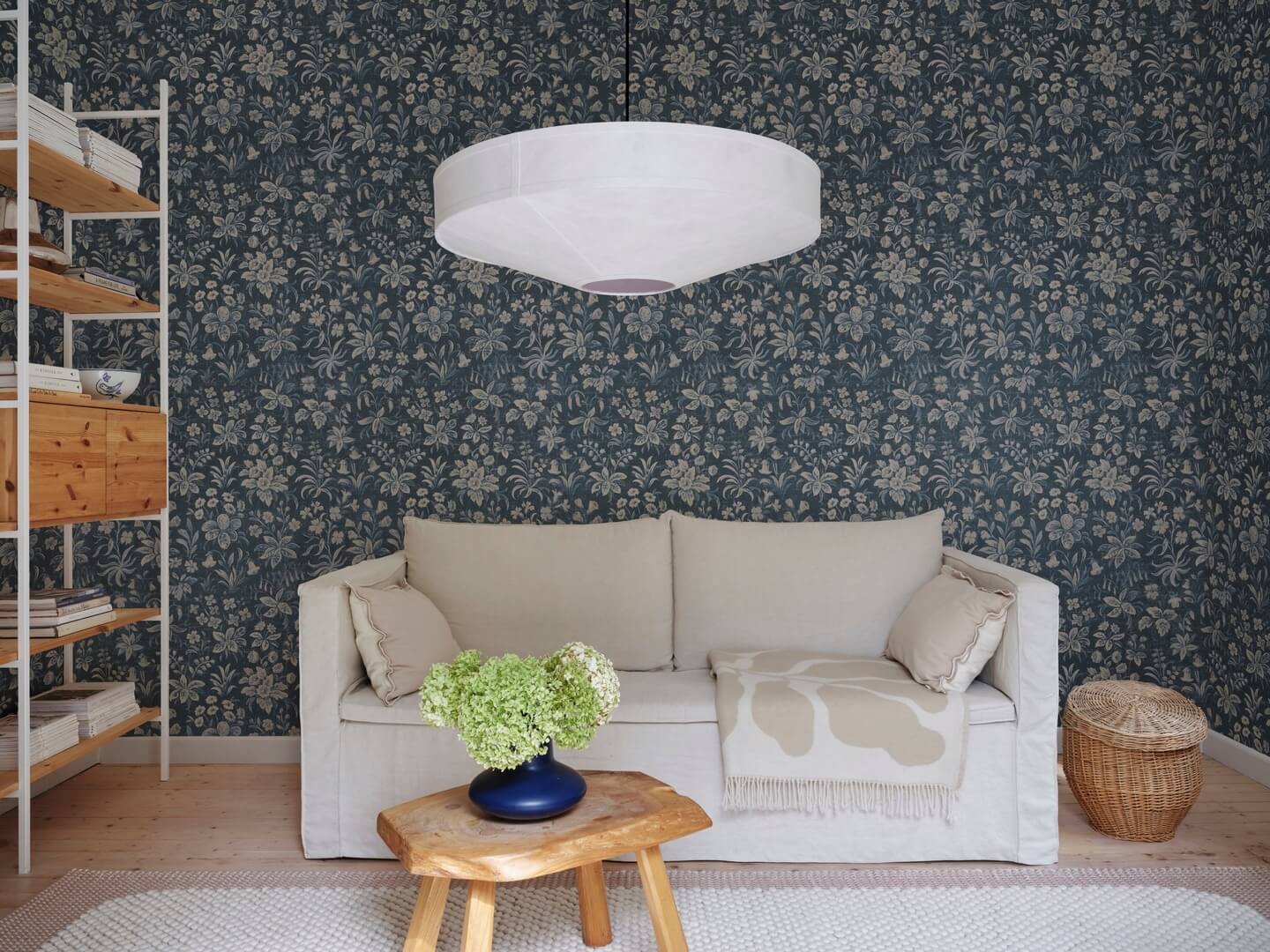 Fototapeta kwiaty i liście Sandberg S10903 Ania Midnight Blue Kolonin II