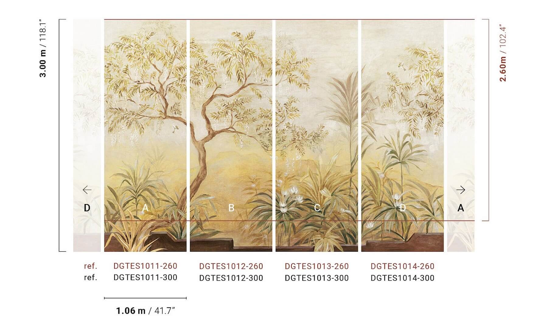 Mural krajobraz natury Masureel DGTES1011 Palmira Tessura