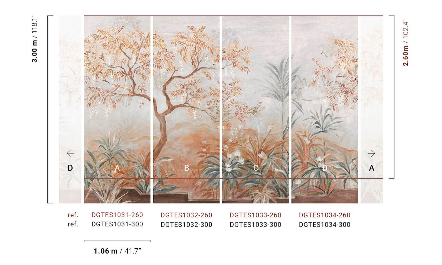Mural krajobraz natury Masureel DGTES1032 Palmira Tessura