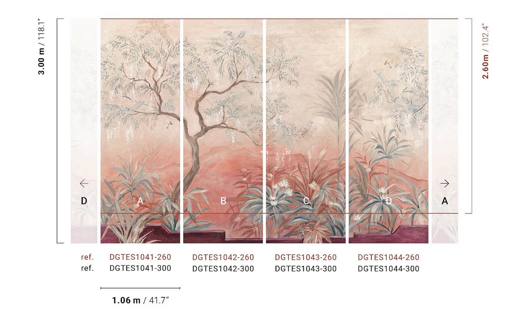 Mural krajobraz natury Masureel DGTES1043 Palmira Tessura