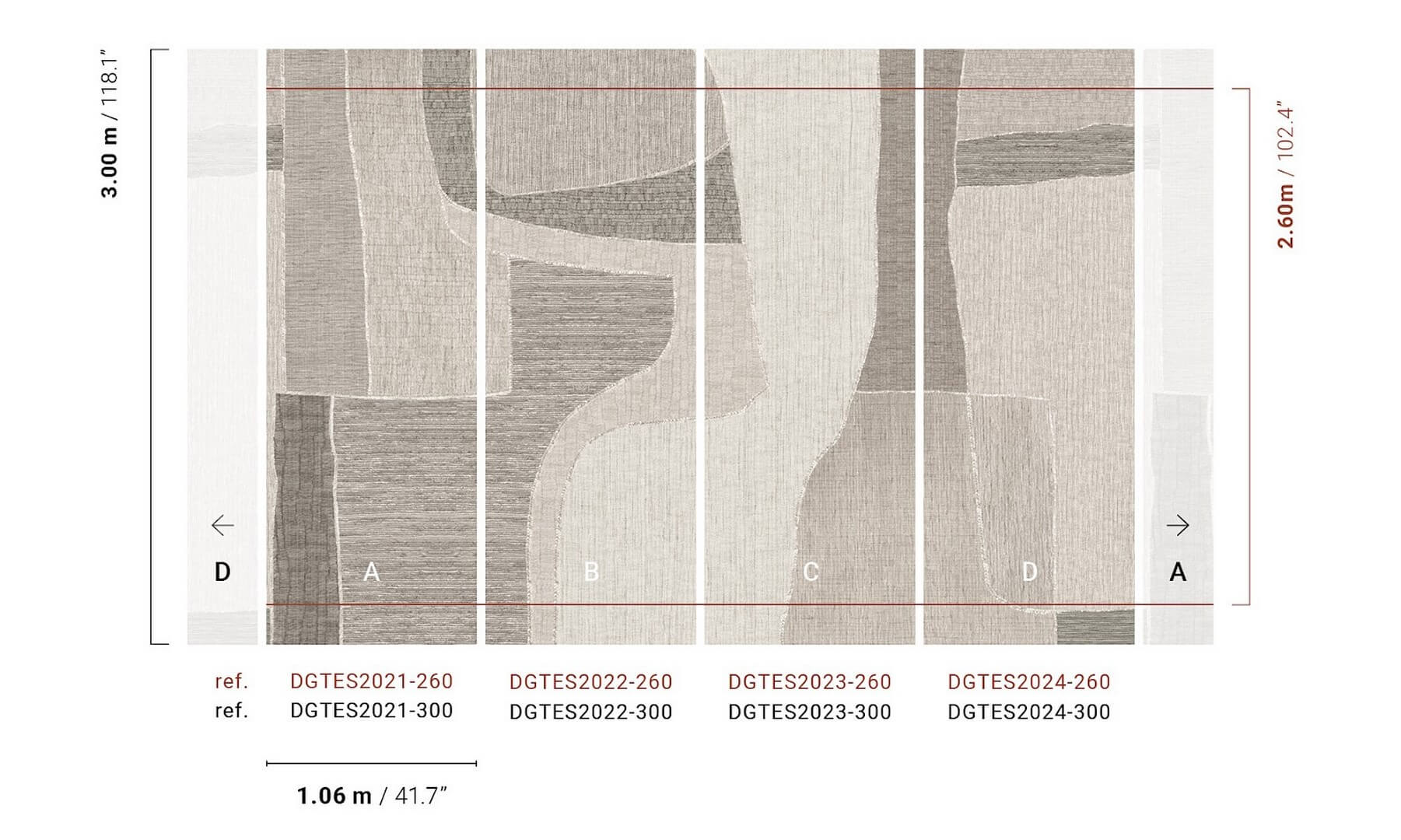 Mural geometryczy Masureel DGTES2021 Boro Tessura