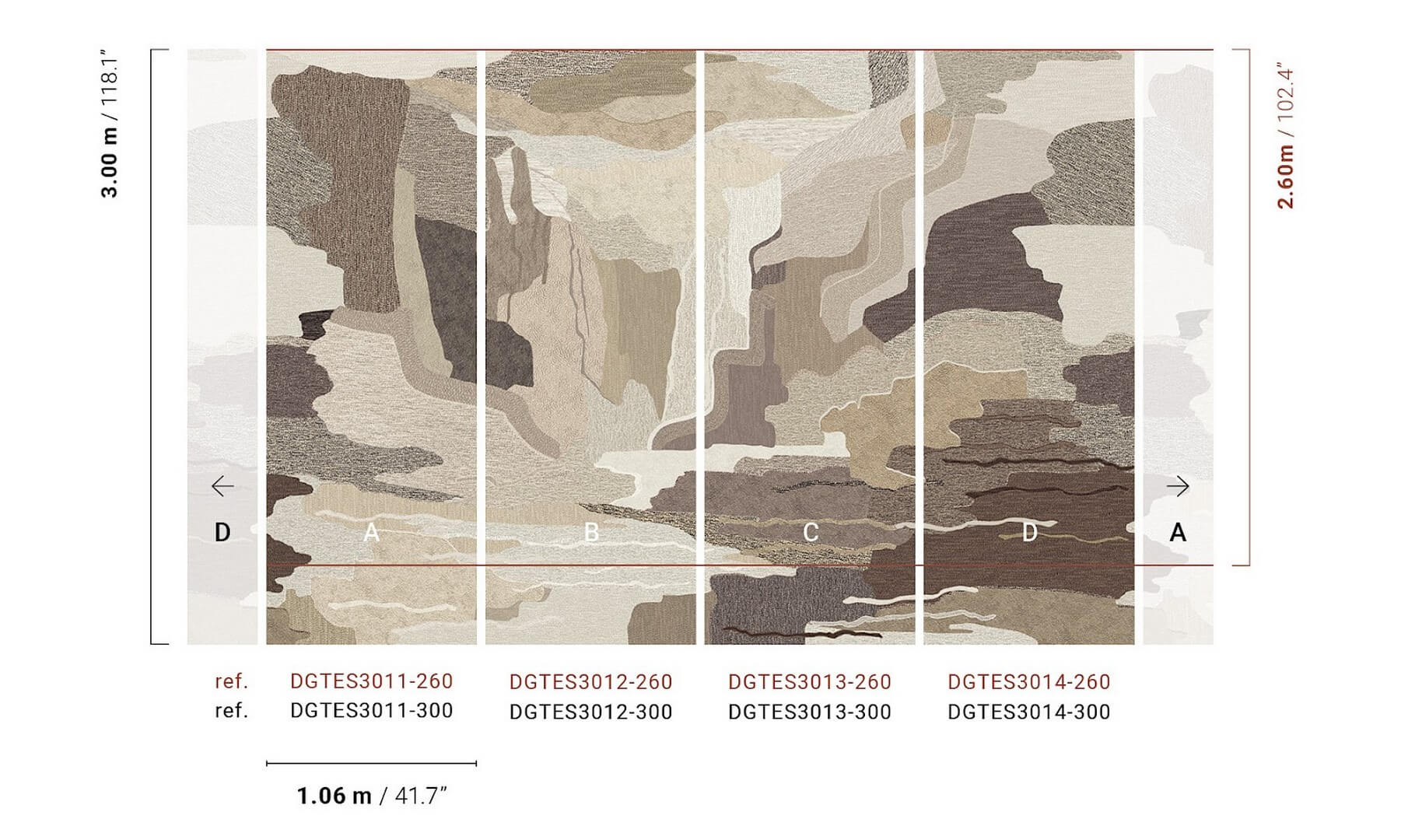 Mural abstrakcyjny Masureel DGTES3012 Arazzo Tessura