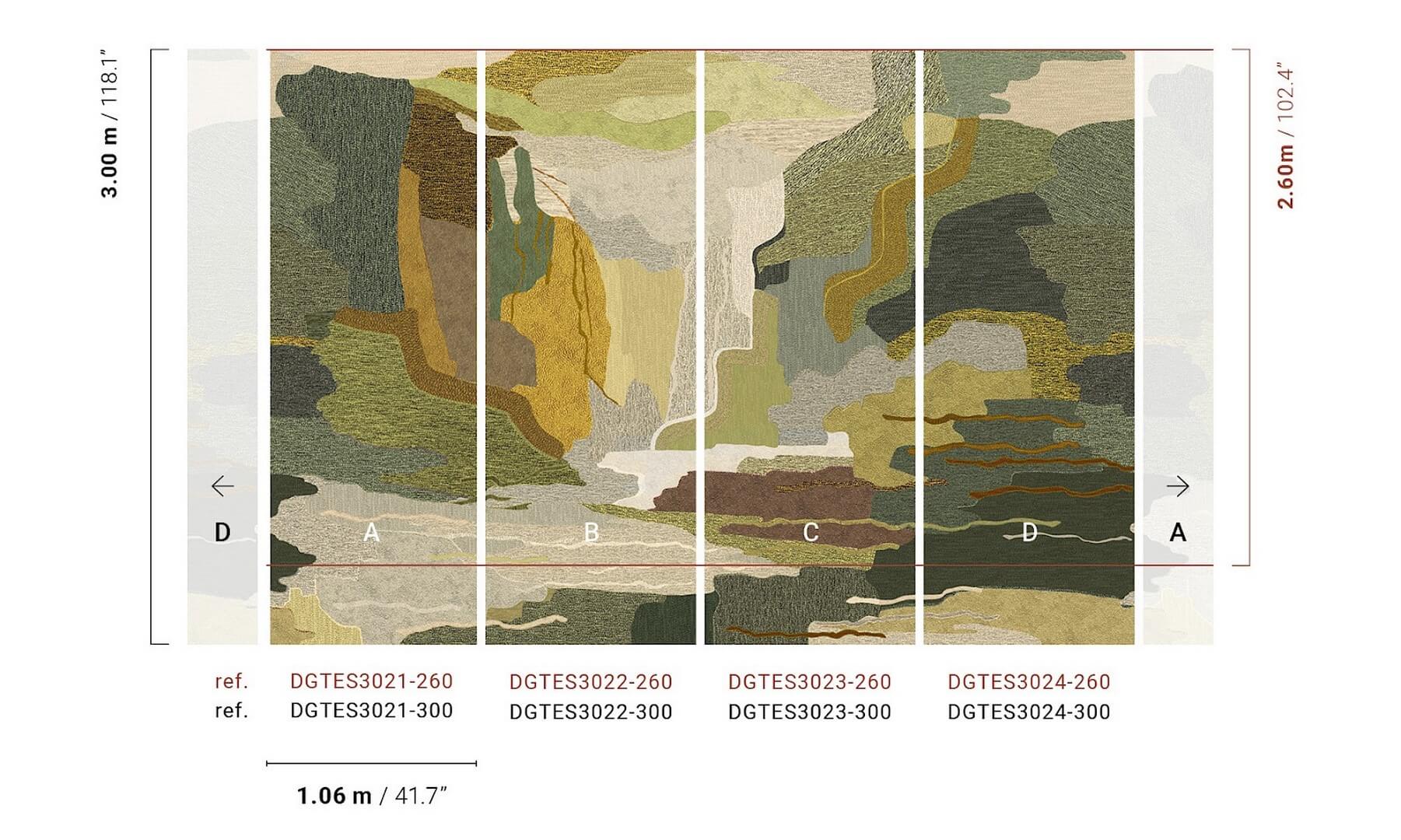 Mural abstrakcyjny Masureel DGTES3024 Arazzo Tessura