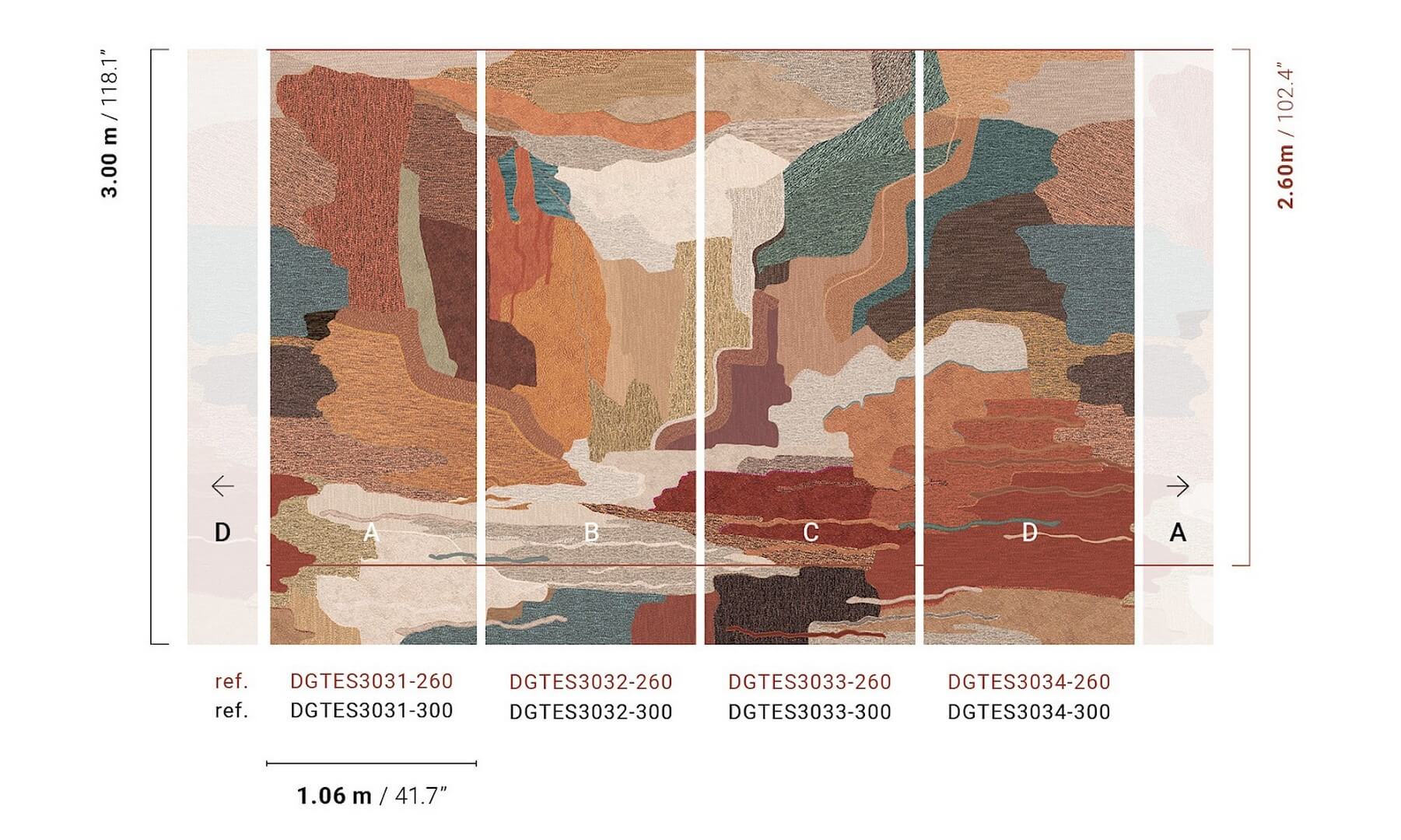 Mural abstrakcyjny Masureel DGTES3033 Arazzo Tessura