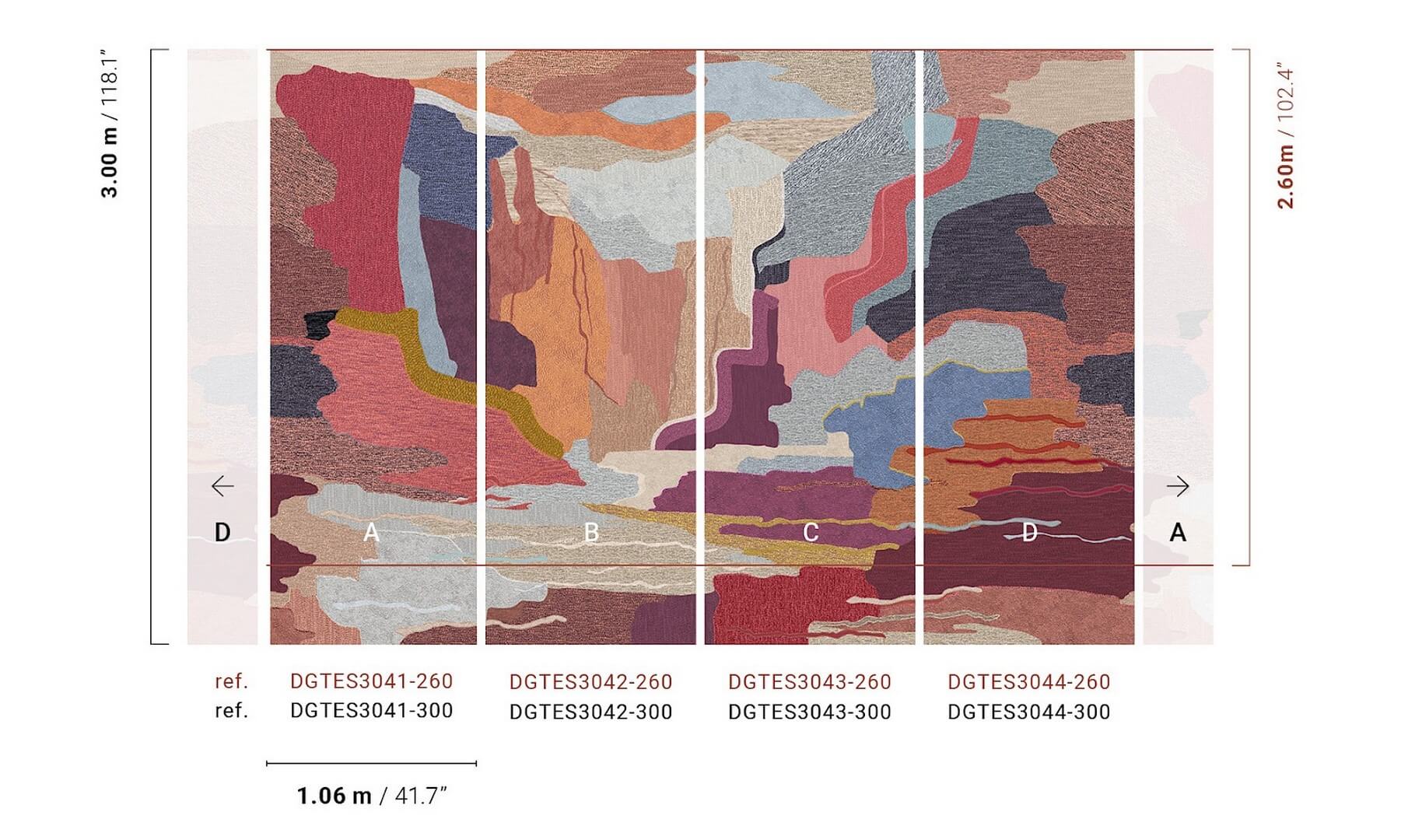 Mural abstrakcyjny Masureel DGTES3043 Arazzo Tessura