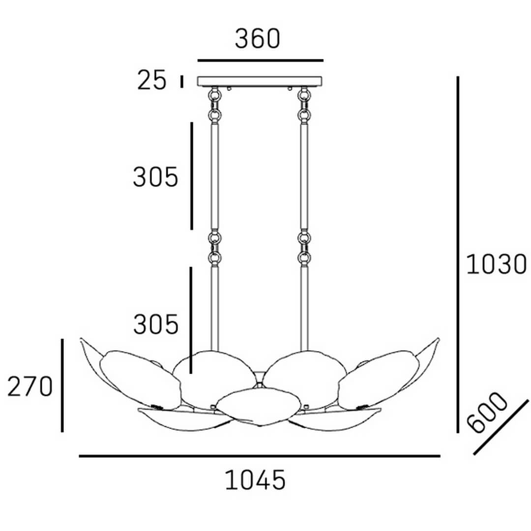 Lampa wisząca WELLINGTON P14357BR Cosmo Light