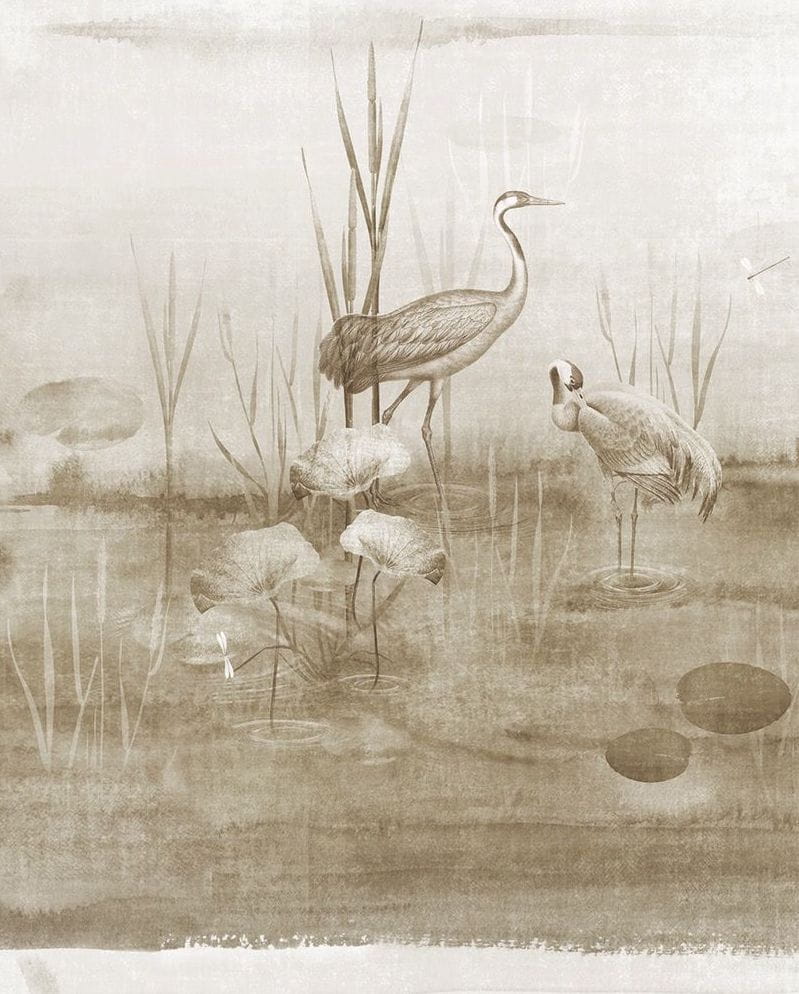 Mural żurawie Khroma DGIUM1022 Waterside Helium