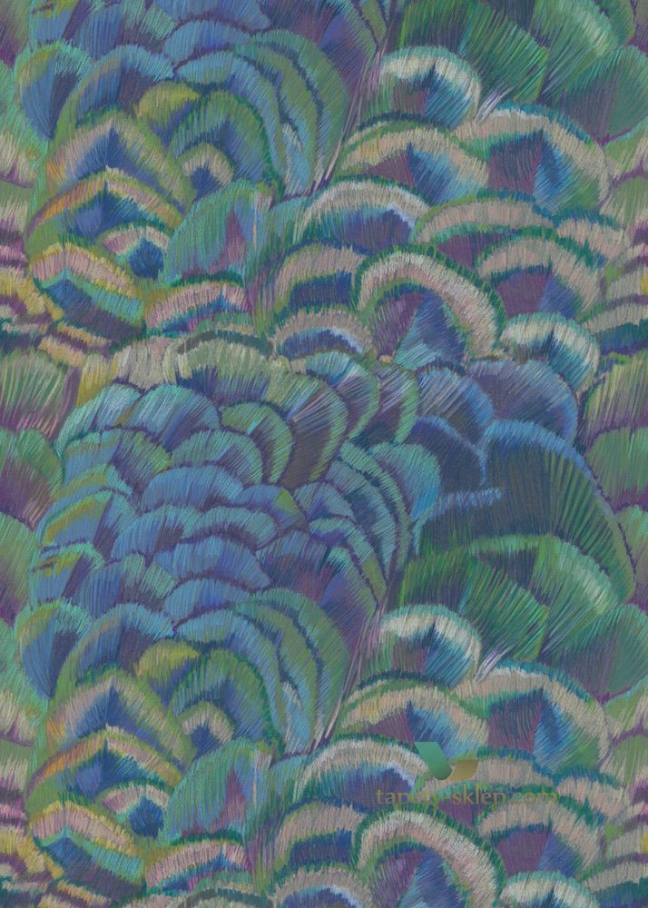 Mural w pawie pióra Casadeco ENCY83366568 Plumae Encyclopedia