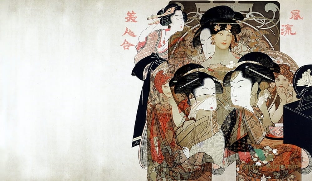Fototapeta Wall&Deco Nouveau geisha WDNO1601 Contemporary 2016