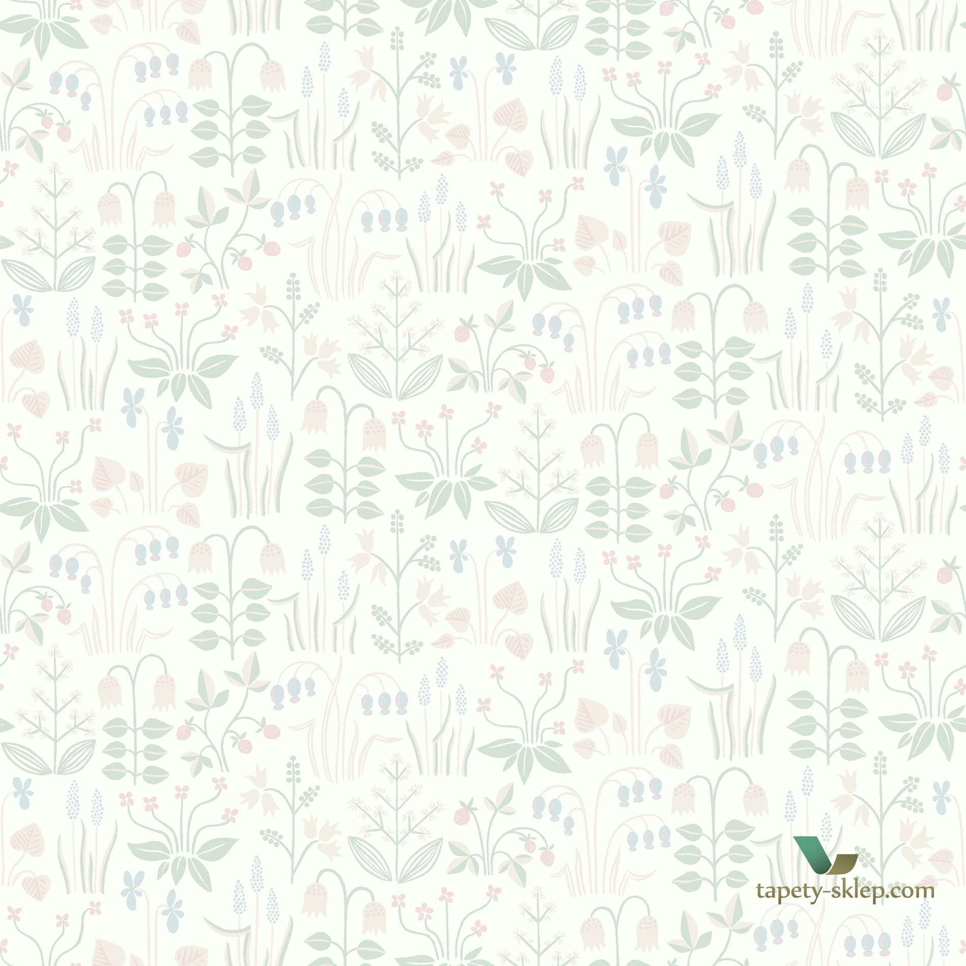 Tapeta w skandynawskim stylu Boras 7217 Strawberry Field In Bloom