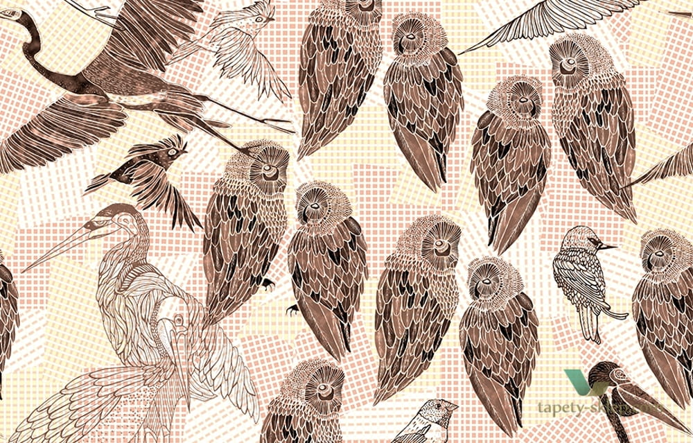 Fototapeta Wall&Deco Pencil birds WDPB1602 Contemporary 2016