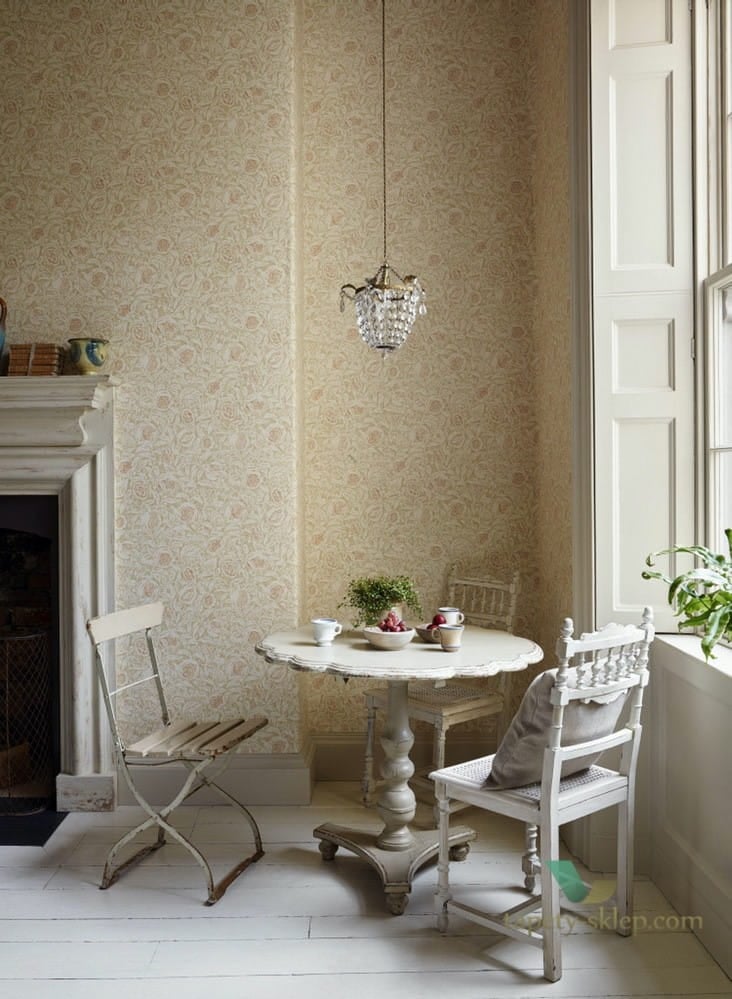 Tapeta kwiaty liście i owoce Sanderson 216395 Annandale Chiswick Grove
