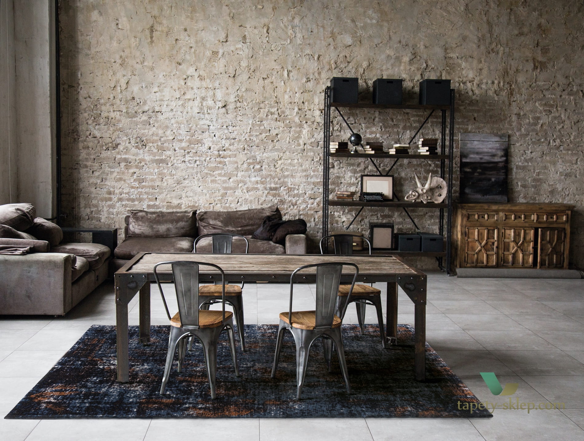 Dywan Flame Rusty Blue Carpet Decor Fargotex