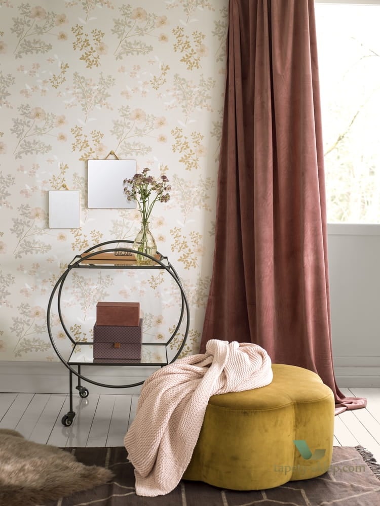 Tapeta roślinna w rustykalnym stylu Boras 7231 Prairie Rose In Bloom