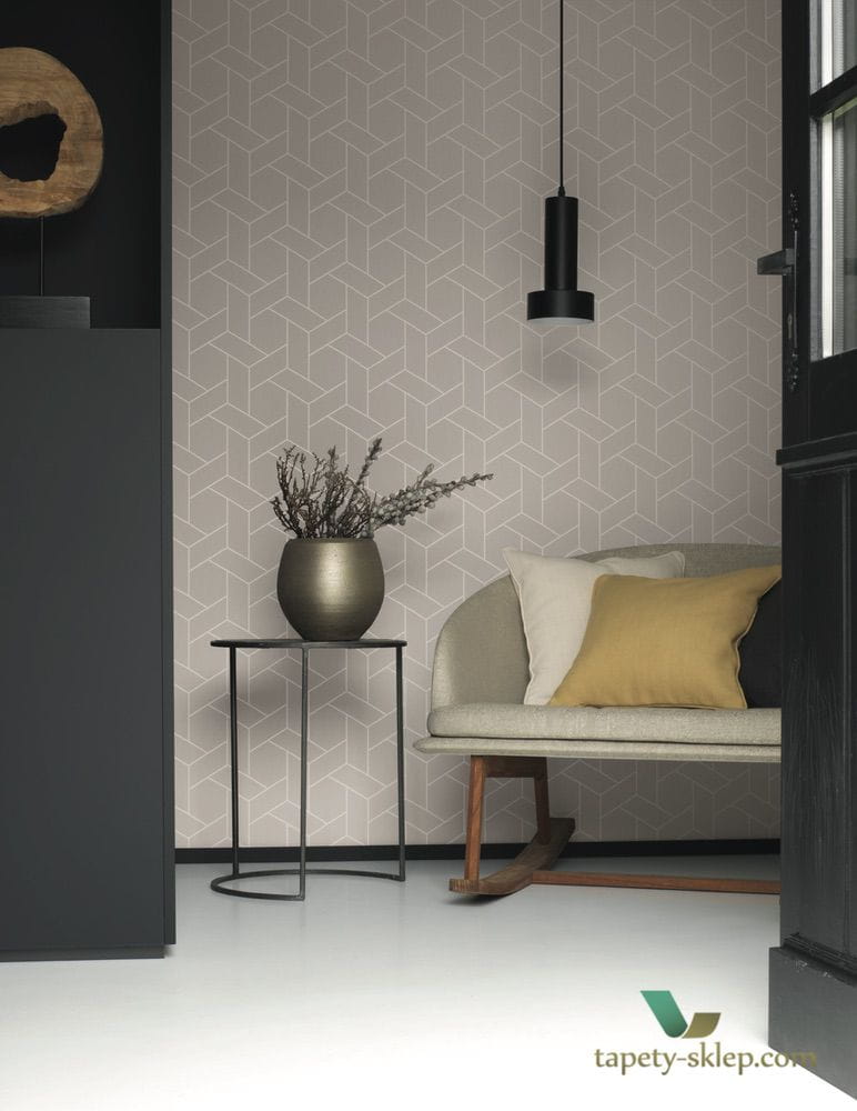 Tapeta z geometrycznym wzorem Casadeco HELS82030121 Focale Helsinki