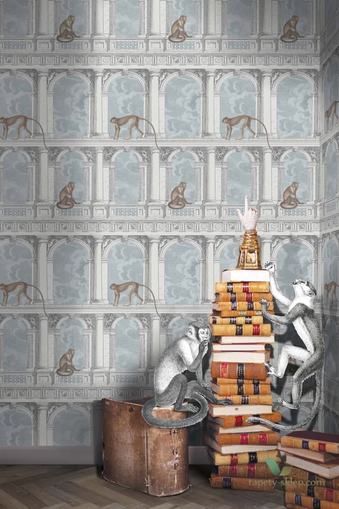 Tapeta Małpy I Architektura Cole & Son Procuratie con Vista 114/8015 Fornasetti