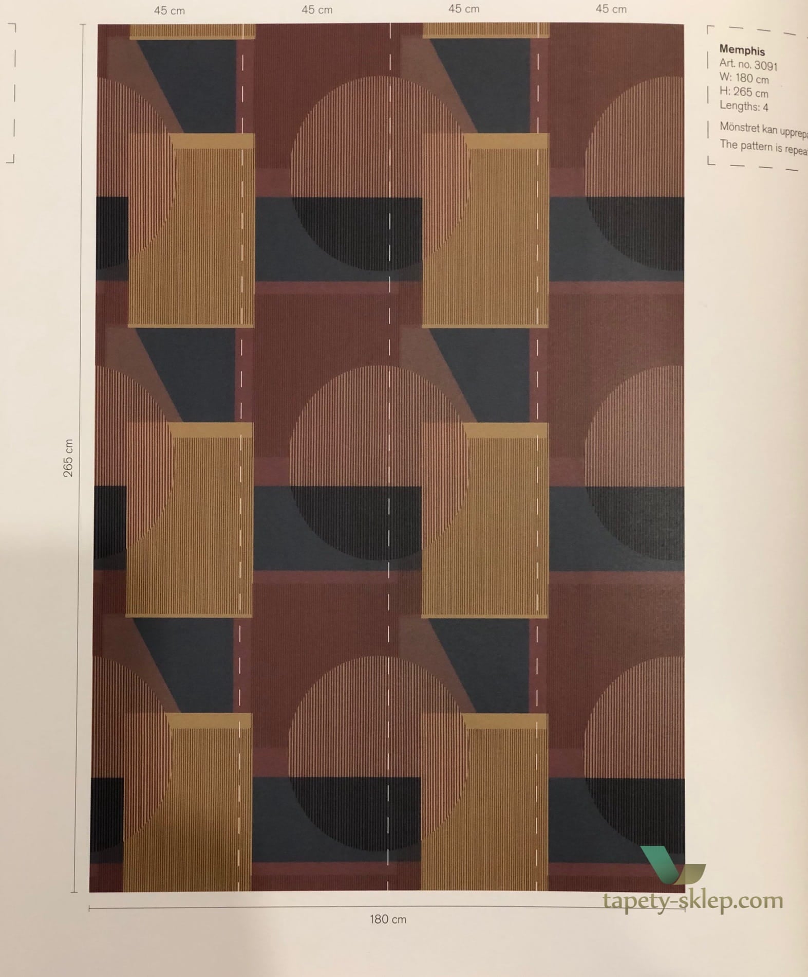 Tapeta geometryczna w stylu retro Boras 3091 Memphis The Apartment
