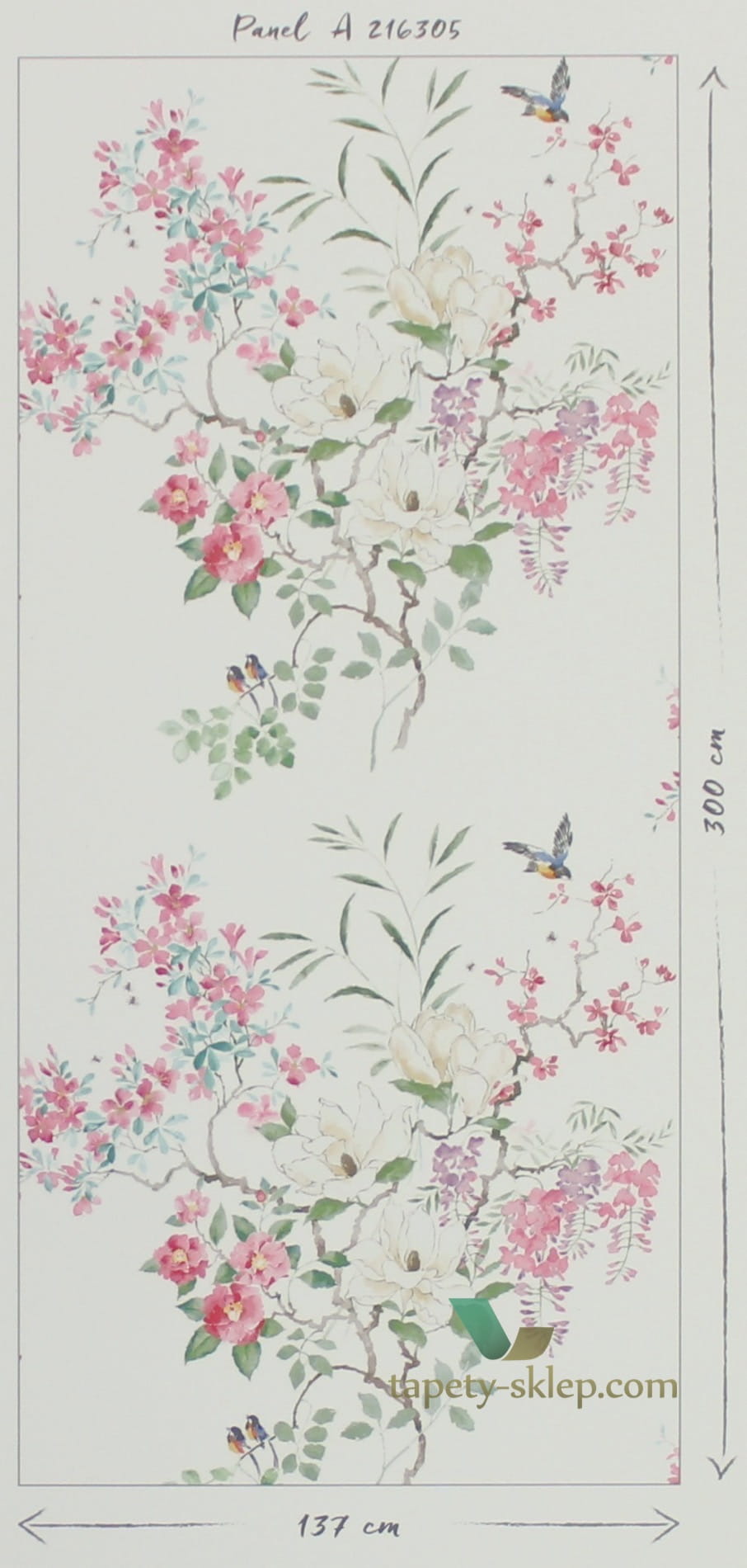 Mural kwiaty Magnolia & Blossom Sanderson 216305 Panel A Waterperry