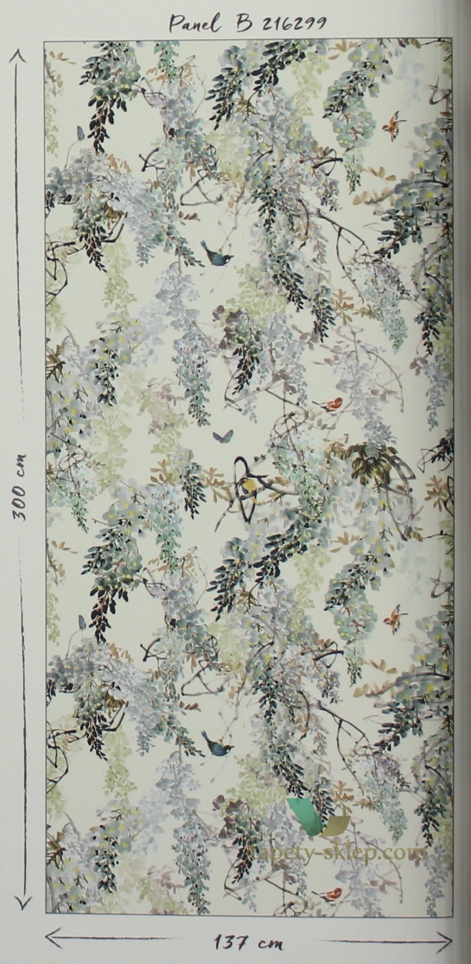 Mural kwiaty Wisteria Falls Sanderson 216299 Panel B Waterperry