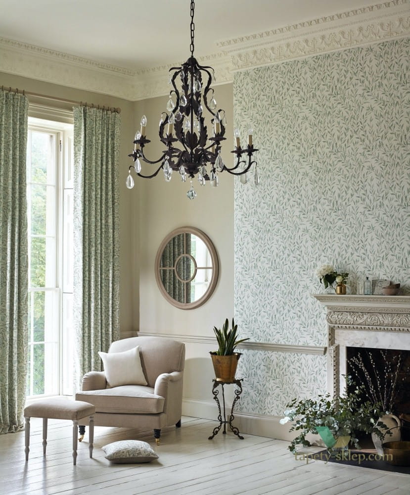 Tapeta liście Sanderson 216411 Osier Chiswick Grove