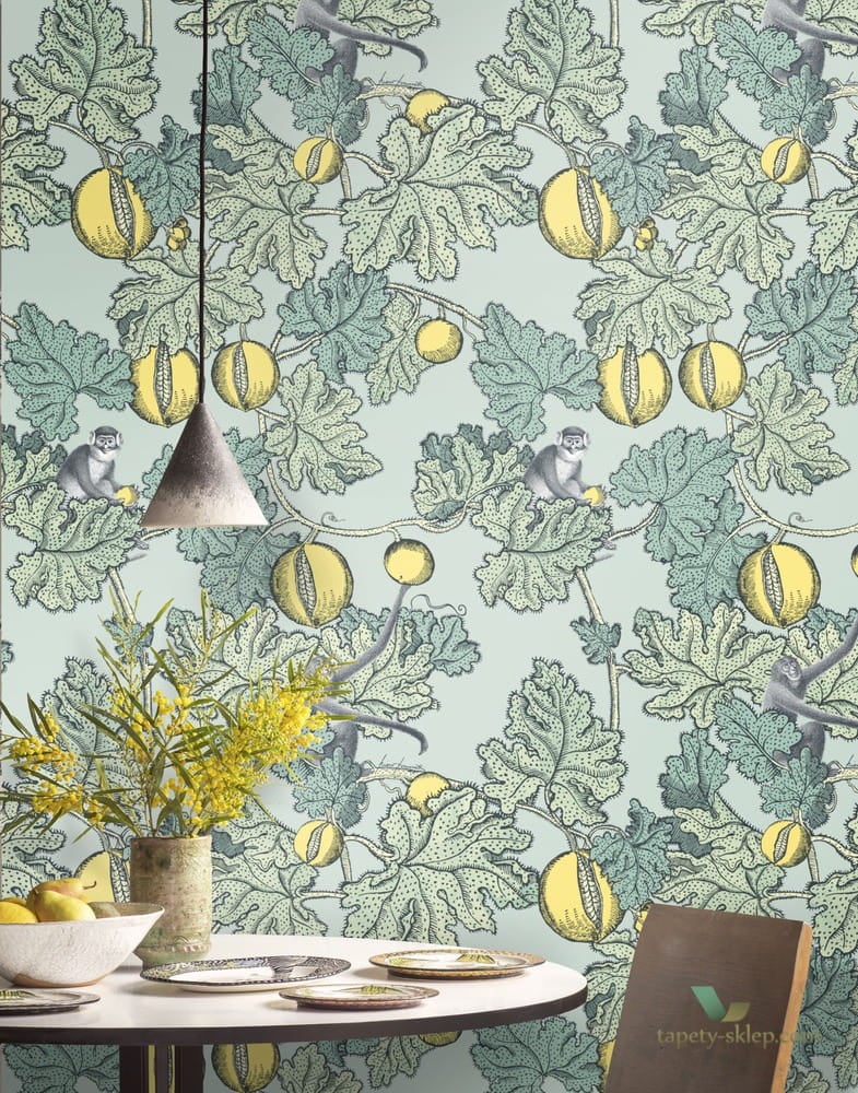 Tapeta W Małpki I Owoce Cole & Son Frutto Proibito 114/1001 Fornasetti