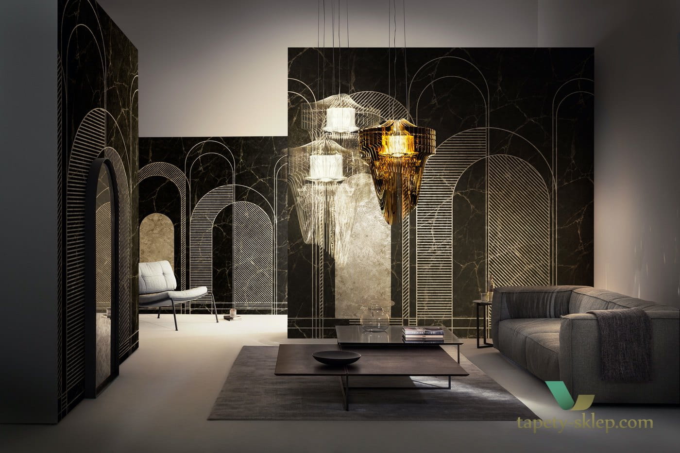 Tapeta Inkiostro Bianco ODYSSEO INKVSRA1801 GoldenWall