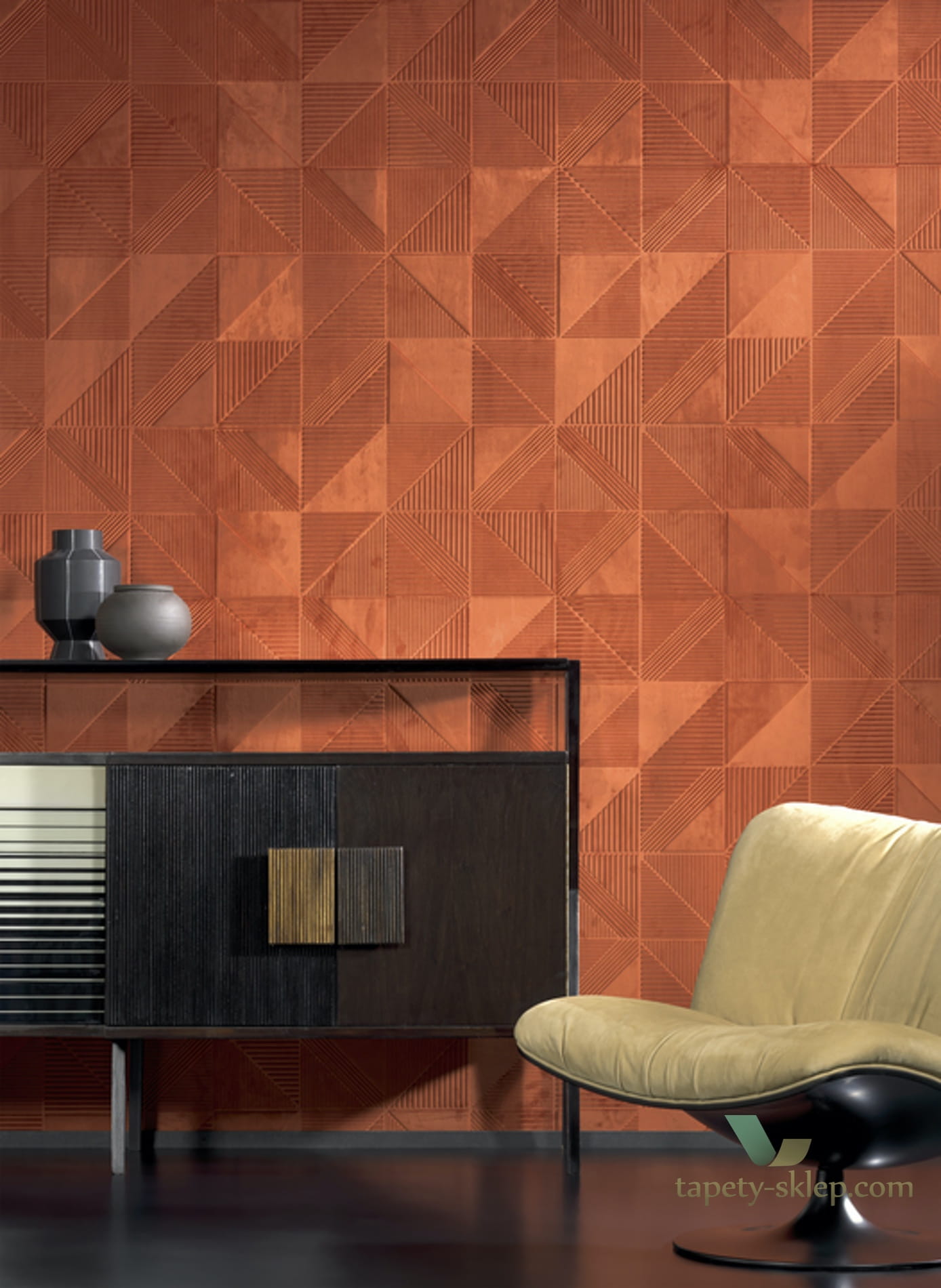 Tapeta tekstylna 3D geometryczna Arte Tetra 87011 Velveteen