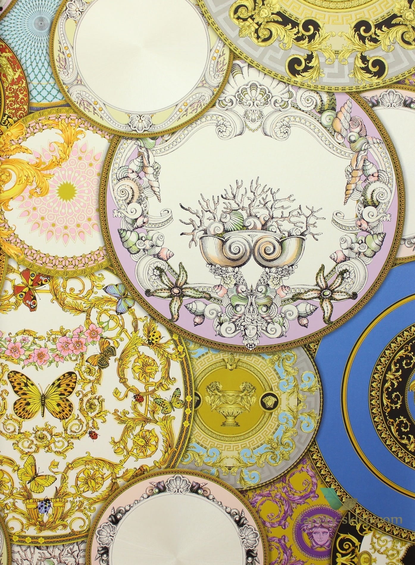 Tapeta kolaż talerzy 34901-1 Versace III