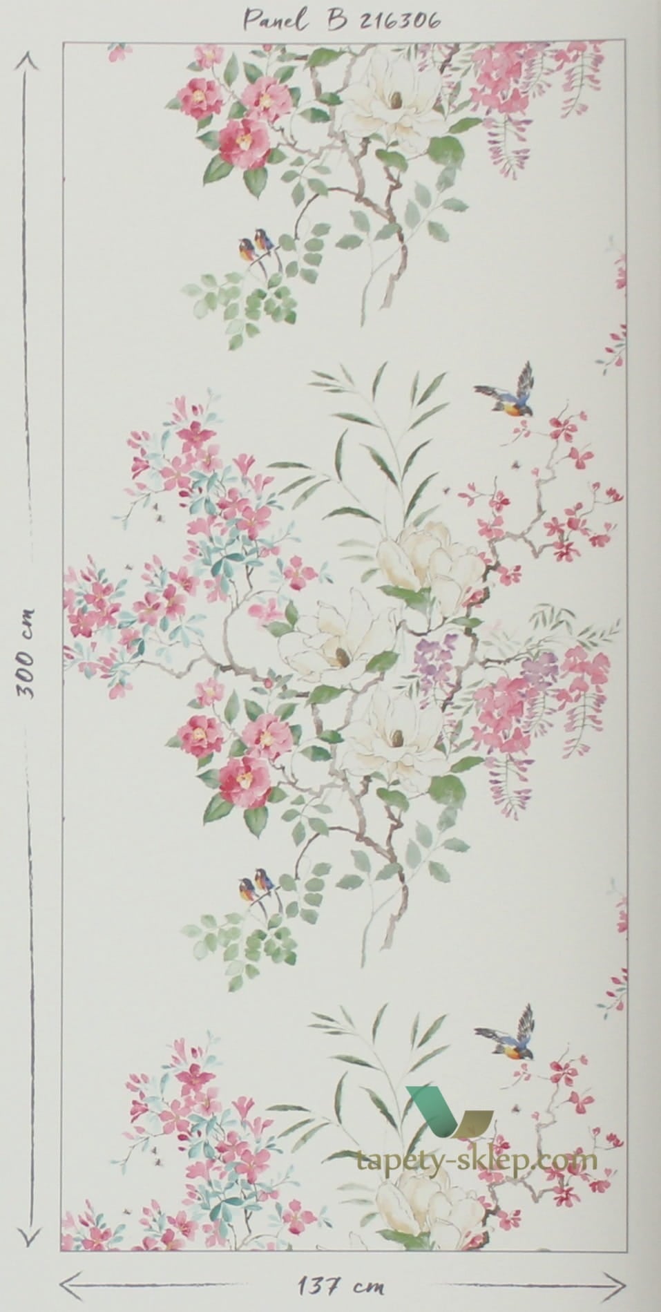 Mural kwiaty Magnolia & Blossom Sanderson 216306 Panel B Waterperry