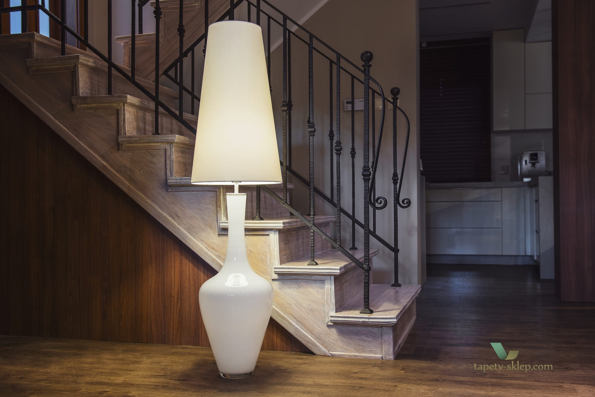 Lampa podłogowa Panay Opal Biały Famlight