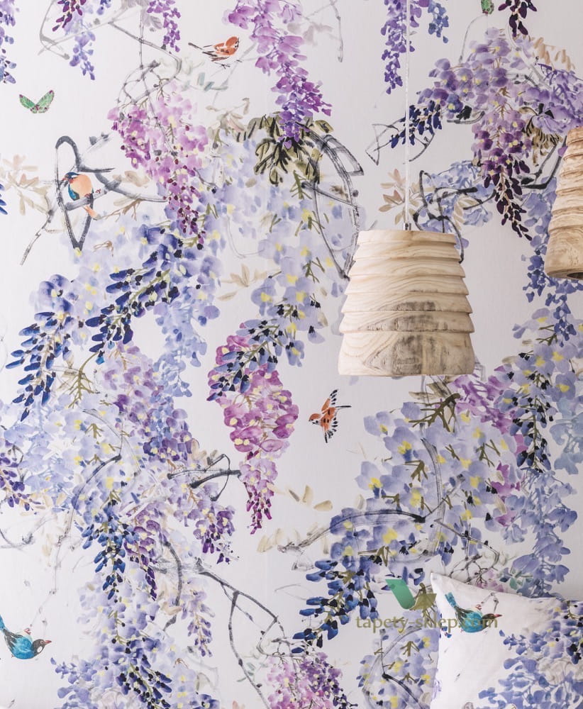 Mural kwiaty Wisteria Falls Sanderson 216296 Panel A Waterperry