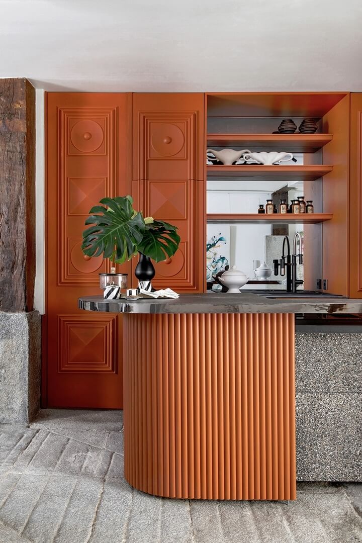 Gięte fronty ryflowane z paneli ściennych 3D